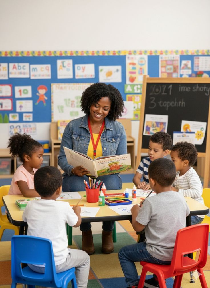 Children practicing English