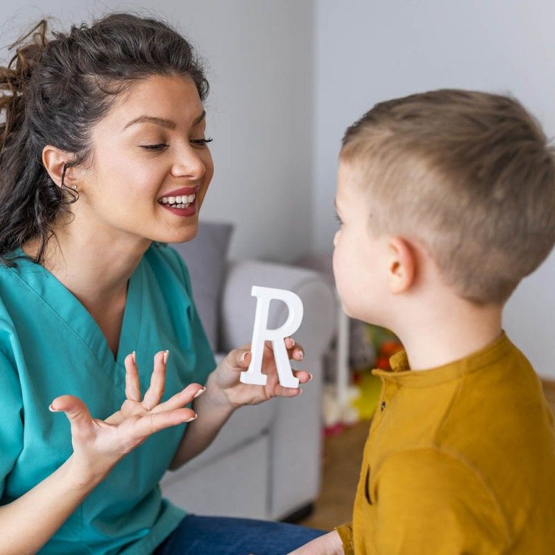Children practicing English
